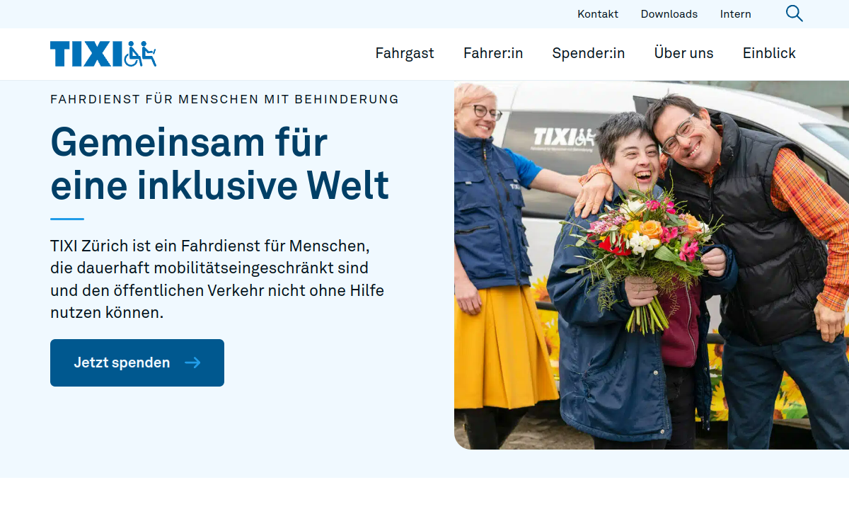TIXI Zürich – Fahrdienst für Menschen mit Behinderung